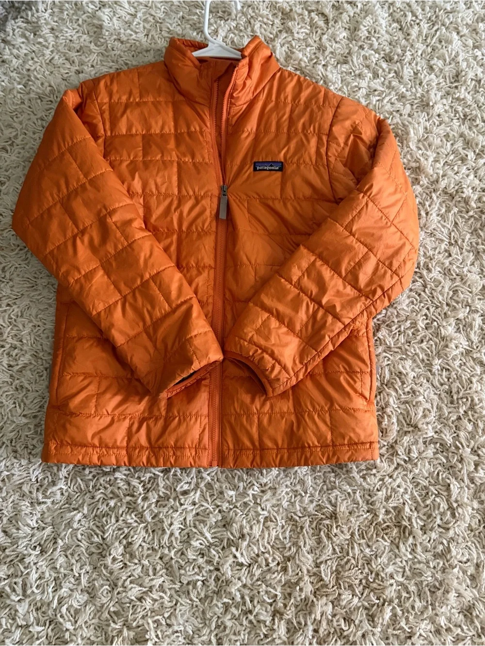 Patagonia Kids Orange Quilted Puffer Jacket